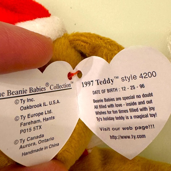 Rare retired beanie babies. Penguin Zero Holiday Teddy, 2004, Holiday Teddy 1997 - Picture 3 of 14